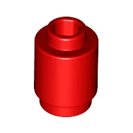 Brick Round 1 x 1 Open Stud / Red