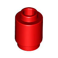 Lego Brick Round 1 x 1 Open Stud / Red