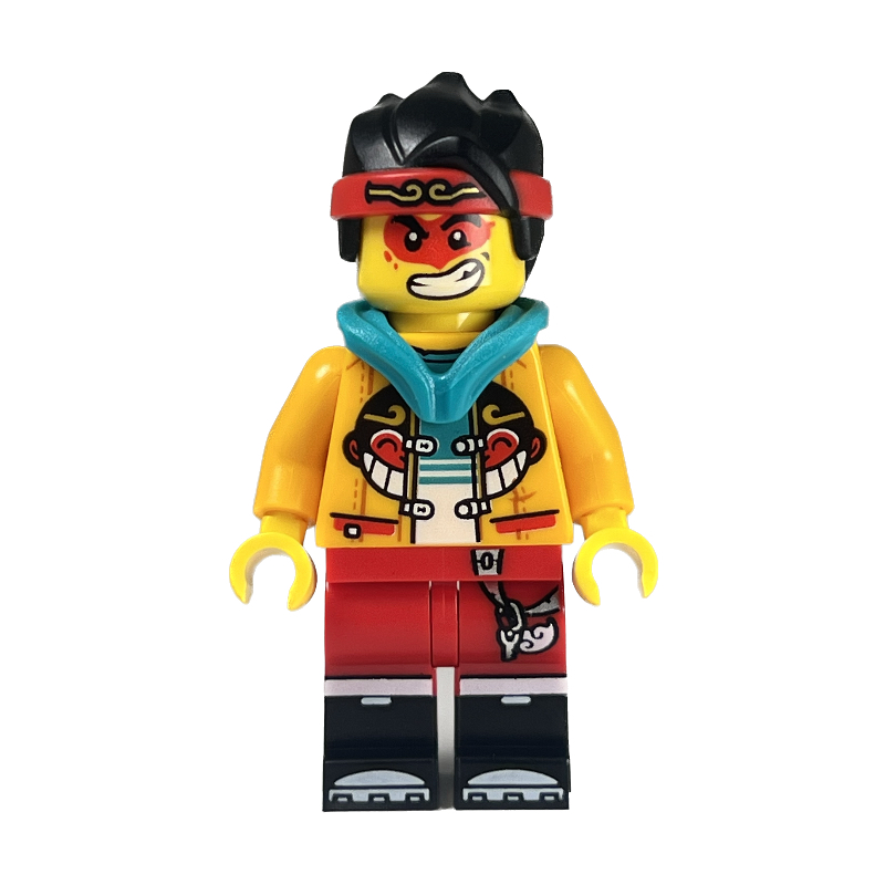 Lego Monkie Kid, Dark Turquoise Hood, Red Eye Make-up