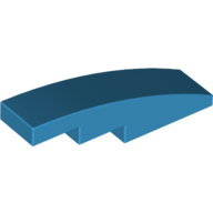 Lego Brick Curved 4 x 1 No Studs [Stud Holder with Symmetric Ridges] / Dark Azure
