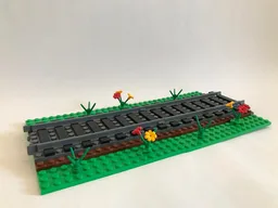 Straight Ballast Train Tracks