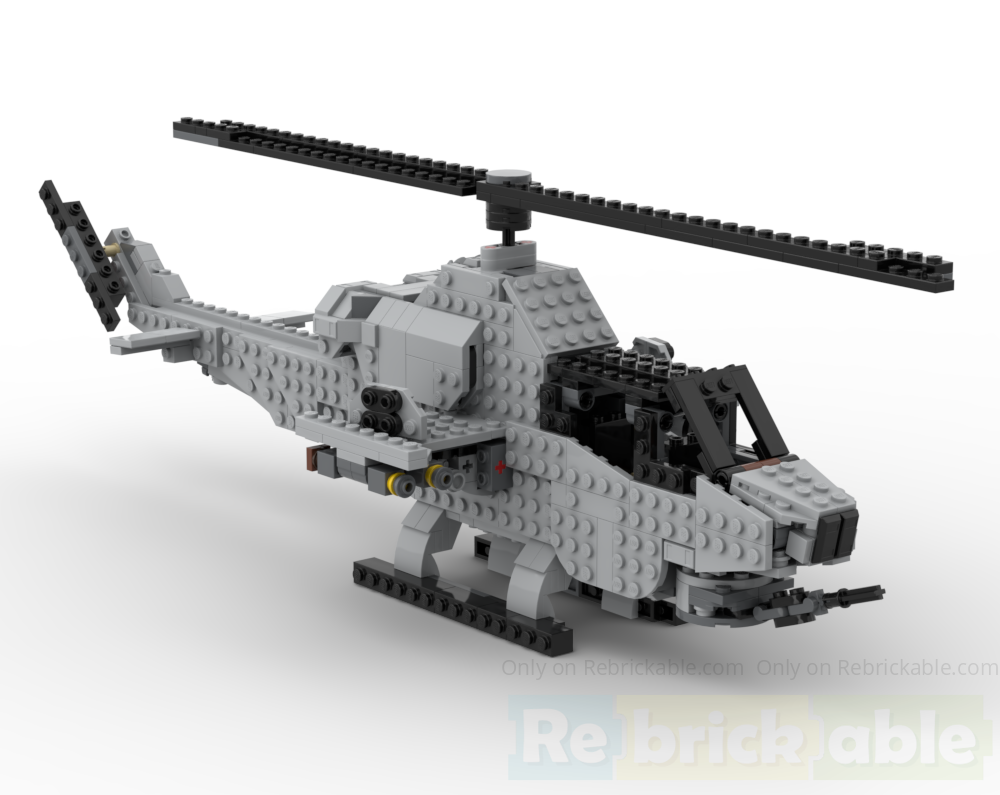 Lego AH-1W Super Cobra Helicopter Mini-fig Scale (Alternate of 75375-1 M. Falcon)