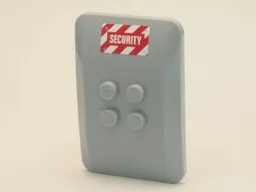 Wedge 6 x 4 x 2/3 Quad Curved with Red and White Danger Stripes and 'SECURITY' Pattern (Sticker) - Set 4204