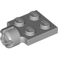 Lego Plate Special 2 x 2 with Towball Socket, Short, 4 Slots / Light Bluish Gray