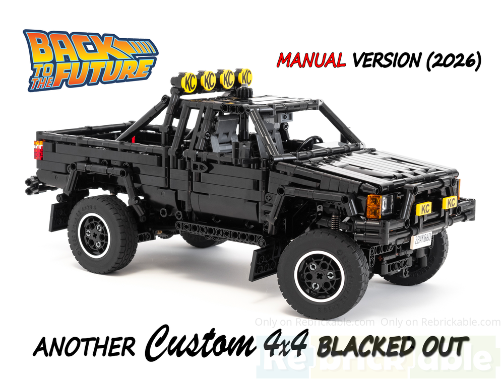 Lego 1985 Toyota 4x4 SR5 Xtracab Truck - Back to the Future - MANUAL EXTRA DETAILED Version (2026) BLACKED OUT
