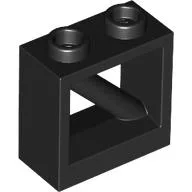 Fence 1 x 2 x 1 2/3 with 45° Diagonal Bar / Black