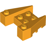 Lego Brick Wedged 3 x 4 [Stud Notches] / Bright Light Orange