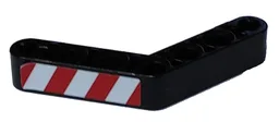 Technic, Liftarm, Modified Bent Thick 1 x 7 (4 - 4) with Red and White Danger Stripes Pattern Model Right Side (Sticker) - Set 8292