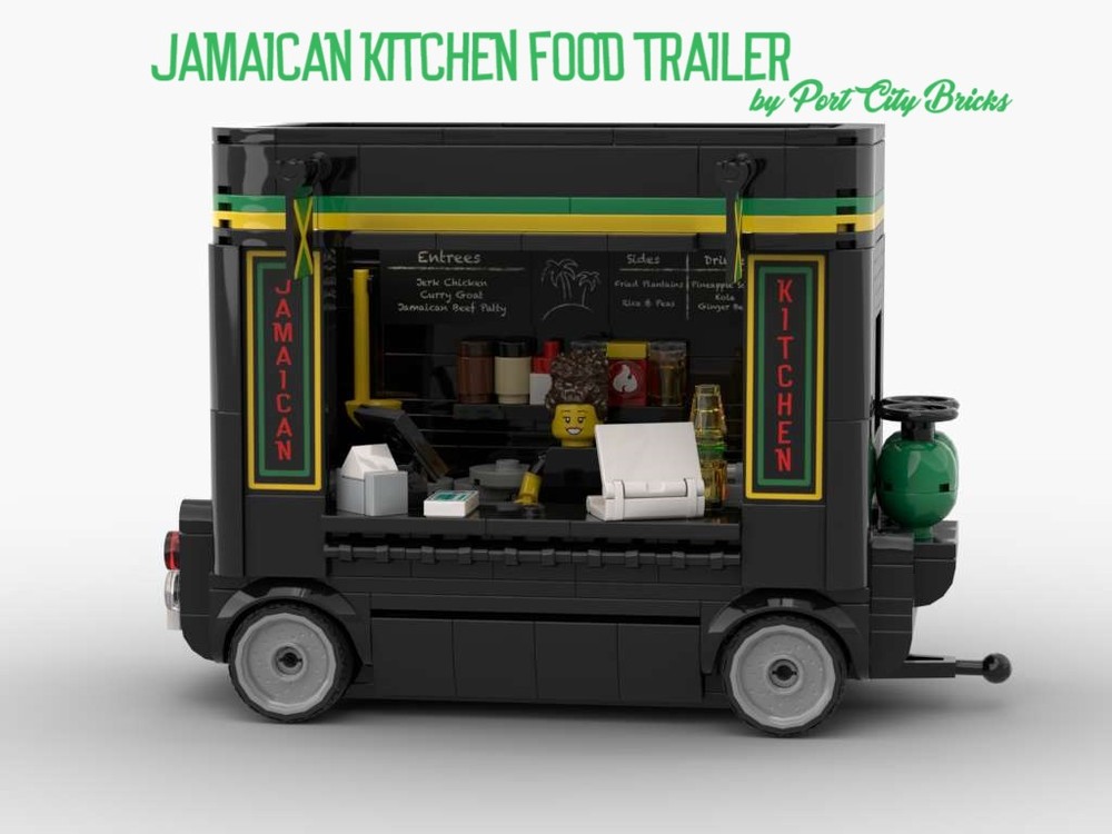 Lego Jamaican Kitchen Food Trailer - Market Series