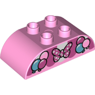Lego Duplo Brick 2 x 4 Curved Top with Bow Tie and Balloons print