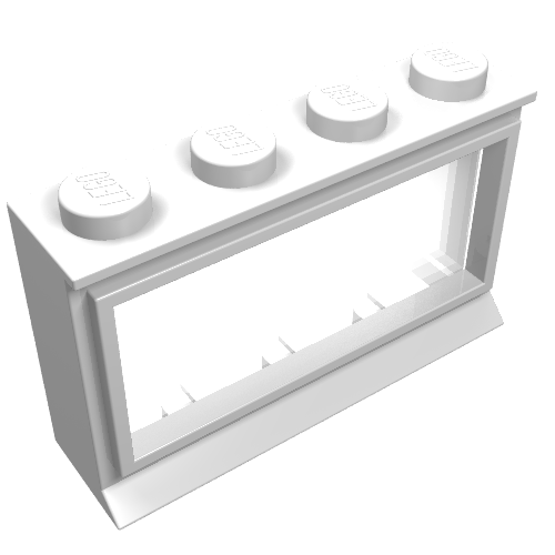 Lego Window 1 x 4 x 2 Classic with Solid Studs [Complete] / White