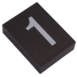 Modulex Tile 3 x 4 with White '1' Print, without Internal Supports / Modulex Tile Blue