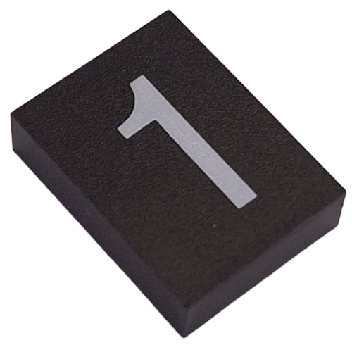 Lego Modulex Tile 3 x 4 with White '1' print, without Internal Supports