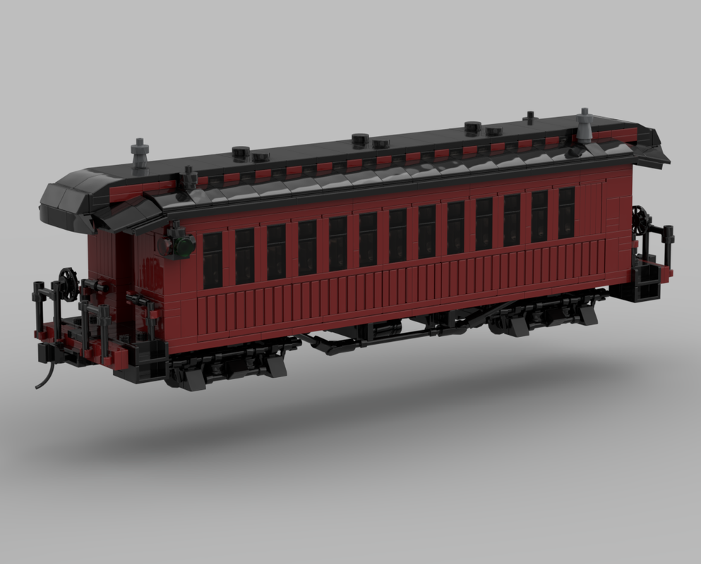 Lego D&RGW Passenger Coach Narrow Gauge Dark Red version.