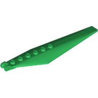 Lego Hinge Plate 1 x 12 Locking with Angled Side Extensions and Tapered Ends, 7 Teeth / Green