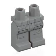 Hips and Light Bluish Gray Legs with AT-AT Driver Uniform, Black Pockets Print