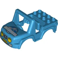 Duplo Off Road Vehicle Top - Grill, Headlights, Number Plate, 'Jurassic World' Logo Print / Dark Azure