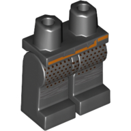 Lego Hips and Black Legs with Orange Belt, Dark Tan Dots (Cole) / Black