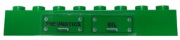 Brick 1 x 8 with Black 'PNEUMATICS' and 'OIL' Panels Pattern (Sticker) - Set 7898