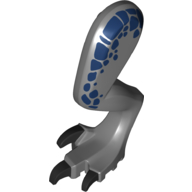 Lego Animal Body Part, Dinosaur, Baryonyx Leg, Left with Dark Blue Spots, Black Claws / Dark Bluish Gray