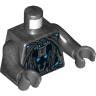 Lego Torso Armor Robot with Blue and Light Bluish Gray Print, Pearl Titanium Arms, Dark Bluish Gray Hands / Pearl Titanium