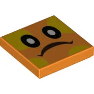 Tile 2 x 2 with Sad Face with Lime Spots Print / Orange