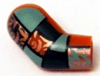 Arm, Right with Dark Green and Sand Green Patchwork with Copper Filigree Pattern