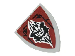 Minifigure, Shield Triangular Short with Emperor on Dark Red Background, Left Lines Up Pattern (Sticker) - Set 70678