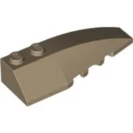 Brick Wedged, Curved 6 x 2 Right, Inner Ridges / Dark Tan