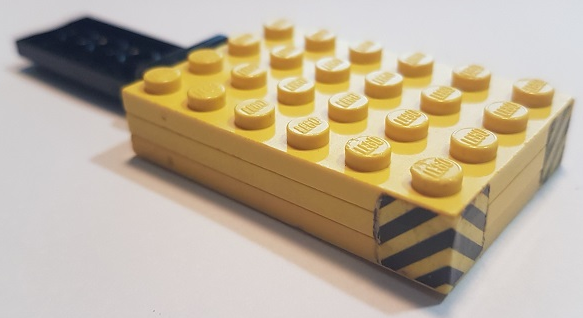Lego Stickered Assembly 11 x 4 x 1 with Black and Yellow Chevrons Pattern on Both Sides (Stickers) - Set 641
