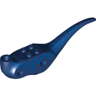 Lego Animal Body Part, Dinosaur, Raptor Body with Blue Stripes / Dark Blue