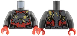 Torso Armor over Red Mesh, Gold '01' and Markings Pattern / Pearl Dark Gray Arms / Red Hands