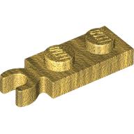 Lego Plate Special 1 x 2 with Clip Vertical on End / Pearl Gold