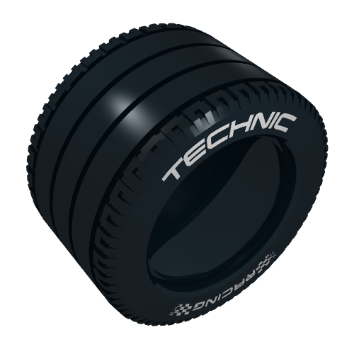 Lego Tyre Technic Racing Large with 'TECHNIC RACING' White Print