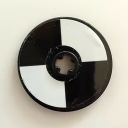 Technic, Disk 3 x 3 with 2 Black and White Opposing Sections Pattern (Sticker) - Set 42068