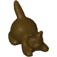 Animal, Cat, Kitten Crouching [Plain] / Dark Brown