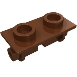 Hinge Brick 1 x 2 Top Plate Thin / Reddish Brown