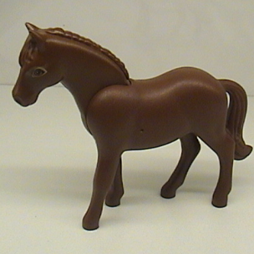 Lego Belville, Animal, Horse, with Dark Orange Rimmed Eyes Print / Brown