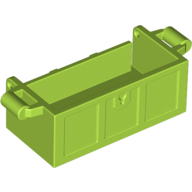 Lego Treasure Chest Bottom with Rear Slots, No Groove / Lime