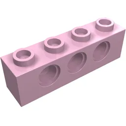 Technic Brick 1 x 4 [3 Pin Holes] / Bright Pink