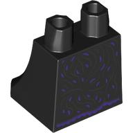 Lego Hips and Legs Under Dress/Robe with Dark Purple Decorations print / Black