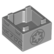 Lego Container Box 2 x 2 x 1 Reinforced Bottom with Dark Bluish Grey Imperial Insignia print