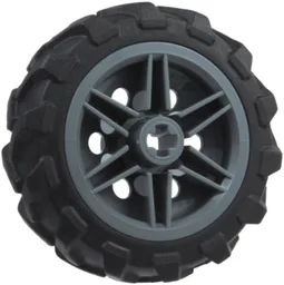 Wheel 30mm D. x 14mm with Black Tire 43 x 14 Tractor (56904 / 7847) / Dark Bluish Gray
