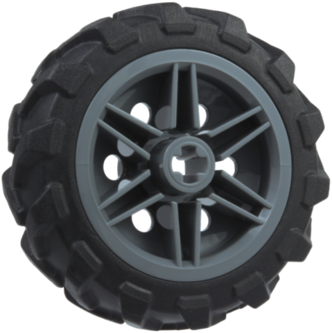 Lego Wheel 30mm D. x 14mm with Black Tire 43 x 14 Tractor (56904 / 7847)