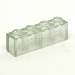 Brick 1 x 4 with Bottom Tubes, Lowered Center Cross Support / Trans-Clear