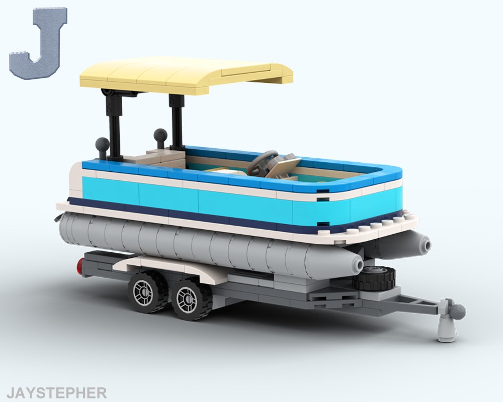 Lego Pontoon Boat with Trailer