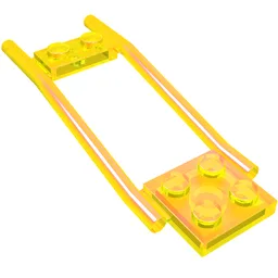 Animal / Creature Accessory, Horse Hitching, 1 x 2 Plate and 2 x 2 Plate [Studded] / Trans-Yellow