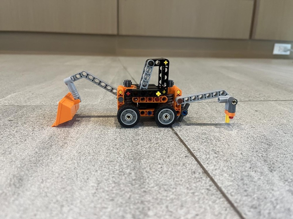 Lego Backhoe With Auger
