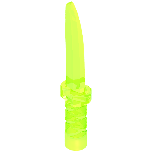 Lego Weapon Dagger / Knife with Flat Hilt End and Curved Blade, Cross Hatched Grip