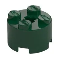 Brick Round 2 x 2 with Axle Hole / Dark Green